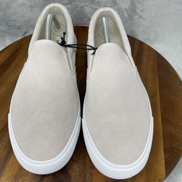 Express Sneakers Mens 11 Light Pink Suede Leather Rubber Bottom Low Top Slip On - Picture 3 of 13